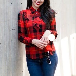 Kate Spade Plaid Blouse